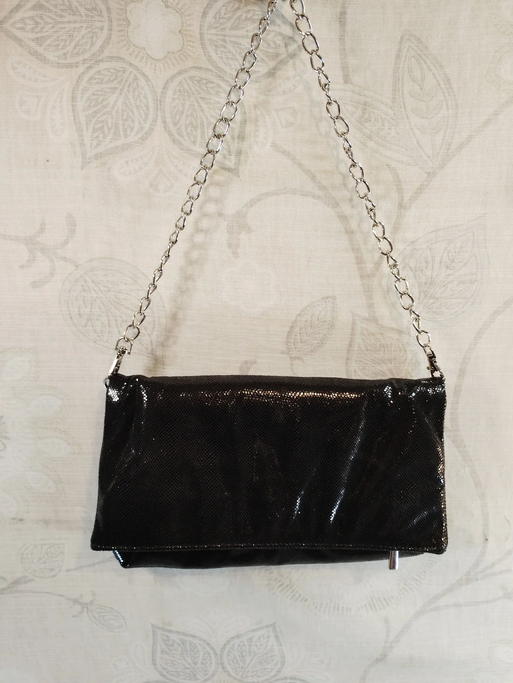 Charming Charlie Black Sequin Shoulder Bag With Chain Strap